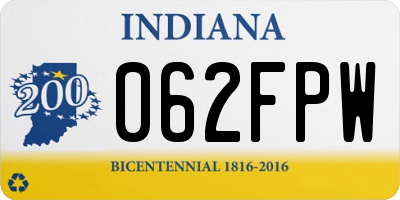 IN license plate 062FPW