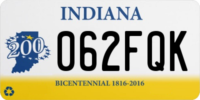 IN license plate 062FQK