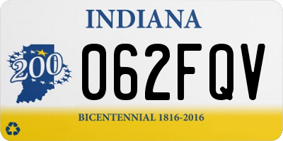IN license plate 062FQV