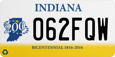 IN license plate 062FQW