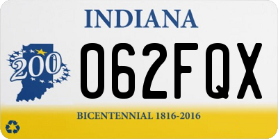 IN license plate 062FQX