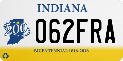 IN license plate 062FRA