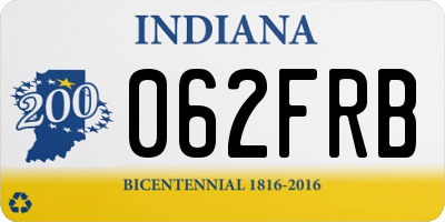 IN license plate 062FRB