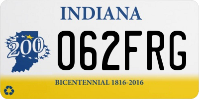 IN license plate 062FRG