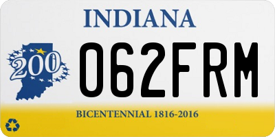 IN license plate 062FRM