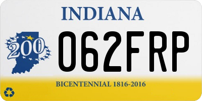 IN license plate 062FRP