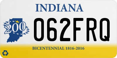 IN license plate 062FRQ