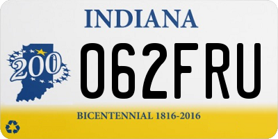 IN license plate 062FRU