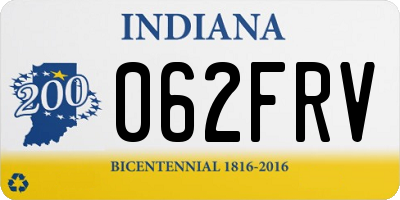 IN license plate 062FRV