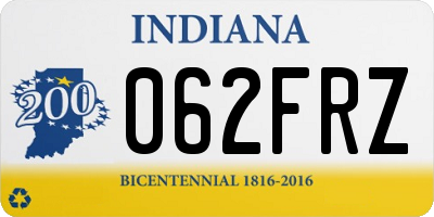 IN license plate 062FRZ