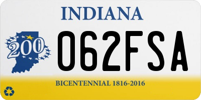 IN license plate 062FSA