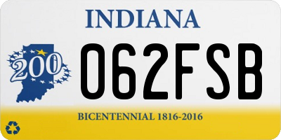 IN license plate 062FSB