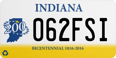 IN license plate 062FSI
