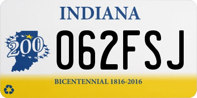 IN license plate 062FSJ