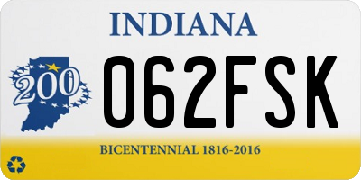 IN license plate 062FSK