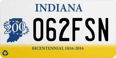 IN license plate 062FSN