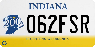 IN license plate 062FSR