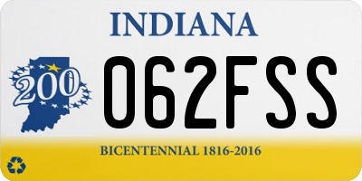 IN license plate 062FSS