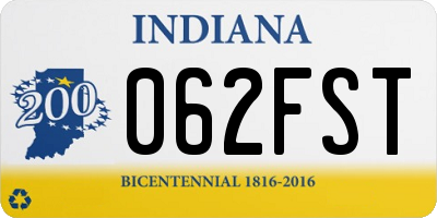IN license plate 062FST