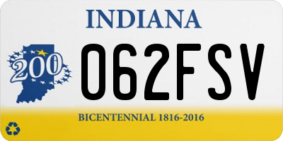 IN license plate 062FSV