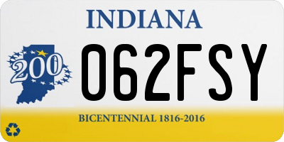 IN license plate 062FSY