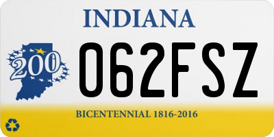 IN license plate 062FSZ