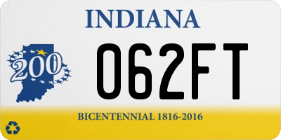 IN license plate 062FT