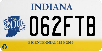 IN license plate 062FTB
