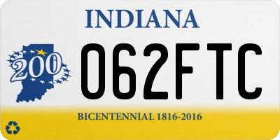 IN license plate 062FTC