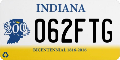 IN license plate 062FTG