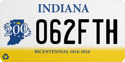 IN license plate 062FTH