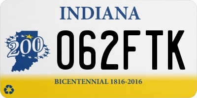 IN license plate 062FTK