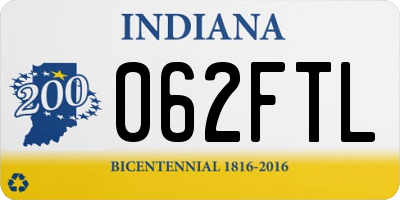 IN license plate 062FTL