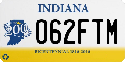 IN license plate 062FTM