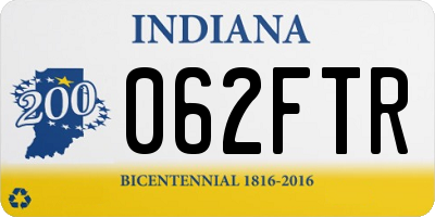 IN license plate 062FTR