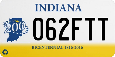 IN license plate 062FTT
