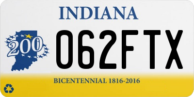 IN license plate 062FTX