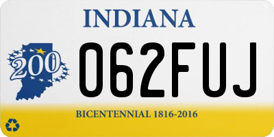 IN license plate 062FUJ
