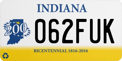 IN license plate 062FUK