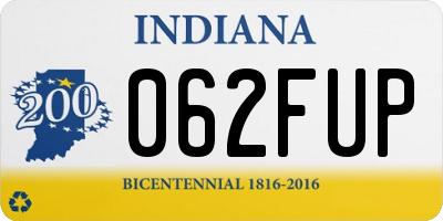 IN license plate 062FUP
