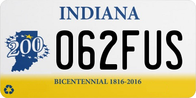 IN license plate 062FUS