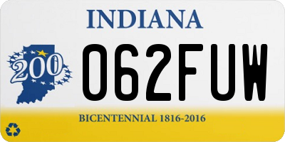 IN license plate 062FUW