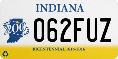 IN license plate 062FUZ