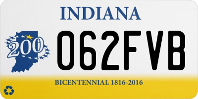 IN license plate 062FVB