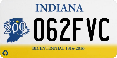 IN license plate 062FVC