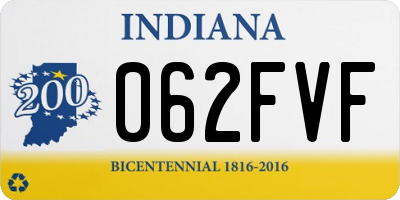 IN license plate 062FVF