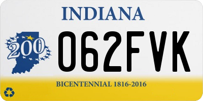 IN license plate 062FVK