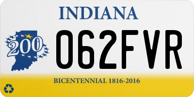IN license plate 062FVR