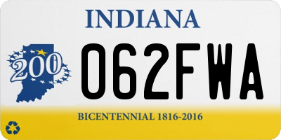 IN license plate 062FWA