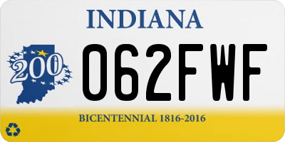IN license plate 062FWF